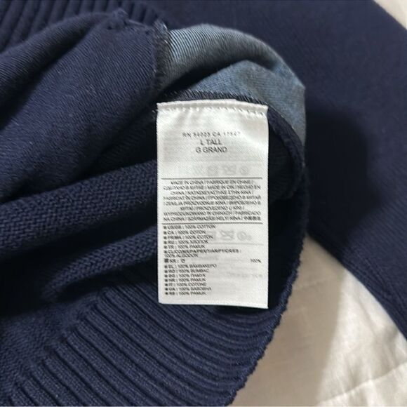 BR LT Indigo Denim Front Knit Full Zip Snap Front Mock Neck Cardigan - Picture 12 of 14